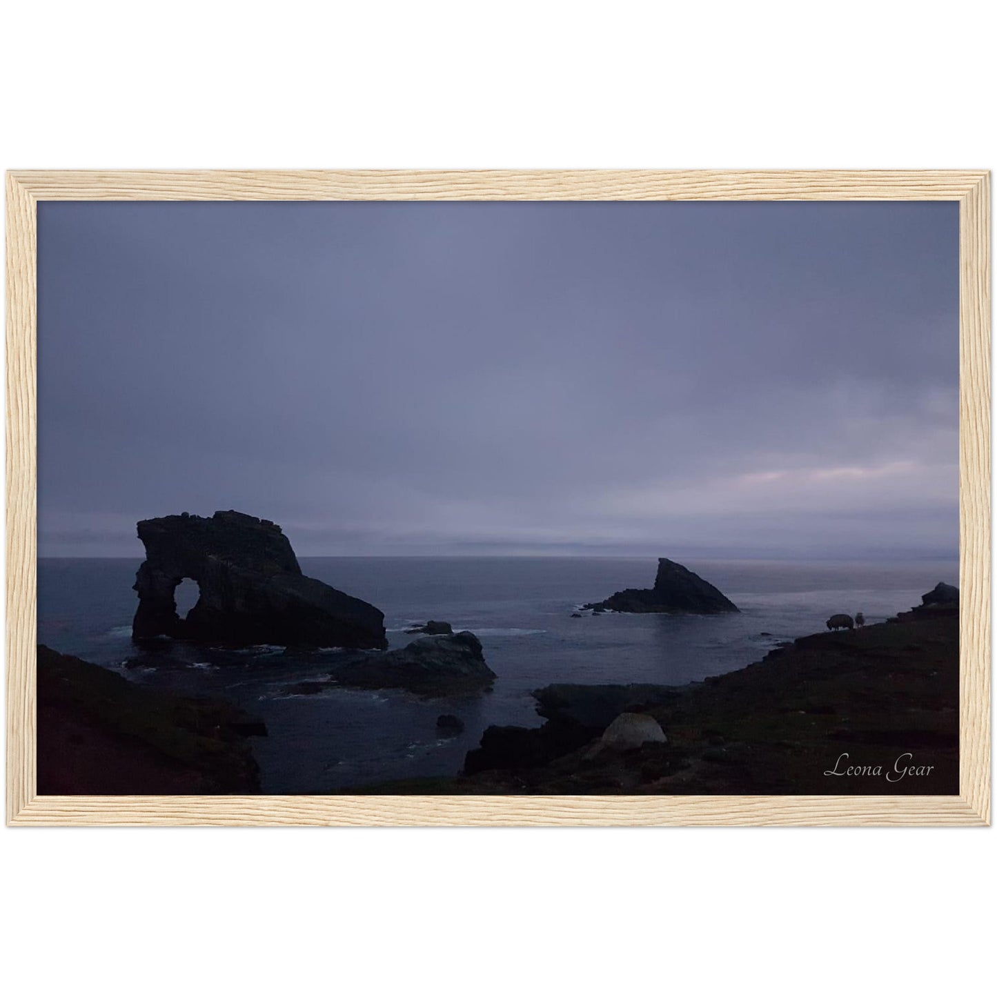 Gaada Stack in Simmir Dim Wooden Framed Print 12" x 18"